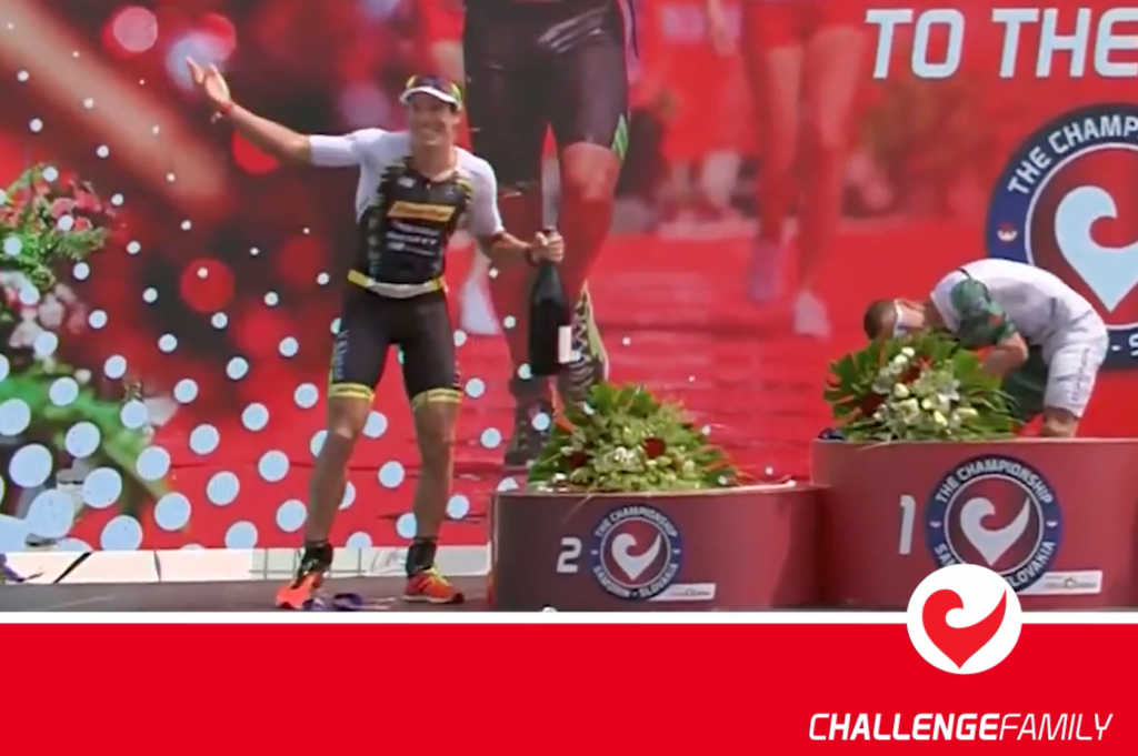Throwback to biggest triathlon champagne shower 'fail' of all time